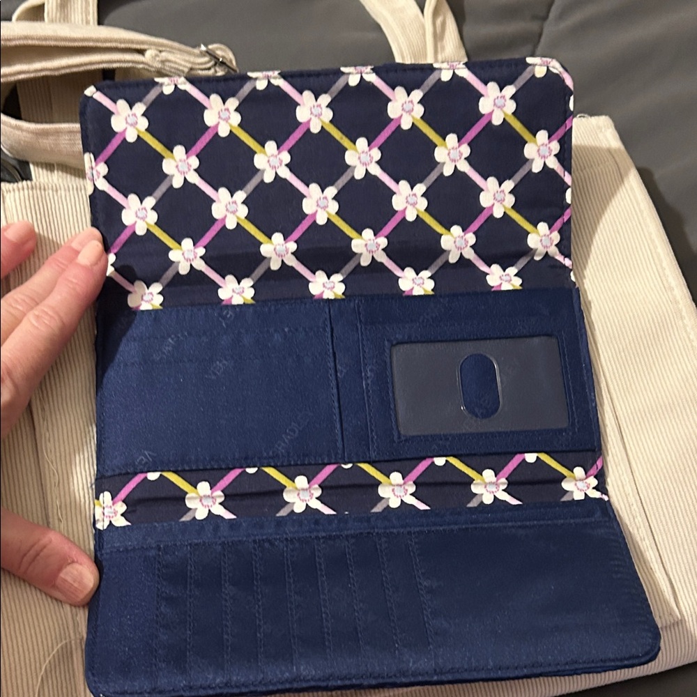 Vera Bradley Navy Quilted Wallet - Picture 3 of 5